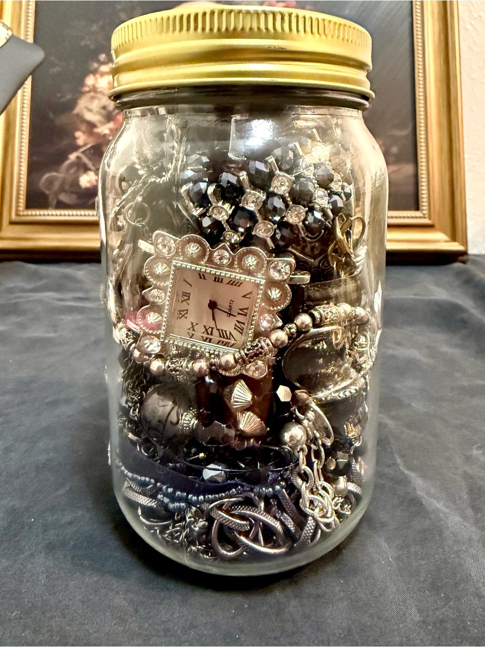 Vintage Dark Romance Mystery Jewelry Jar 🌹🖤🌹🖤